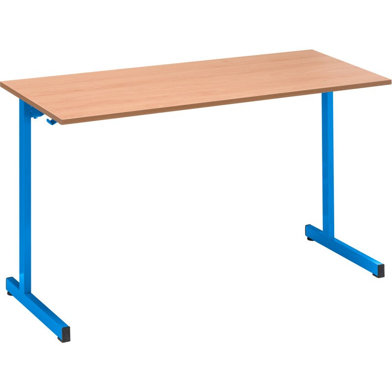 Table scolaire 2 places L.130 cm plateau hêtre - Taille 5 pour CE2/CM1