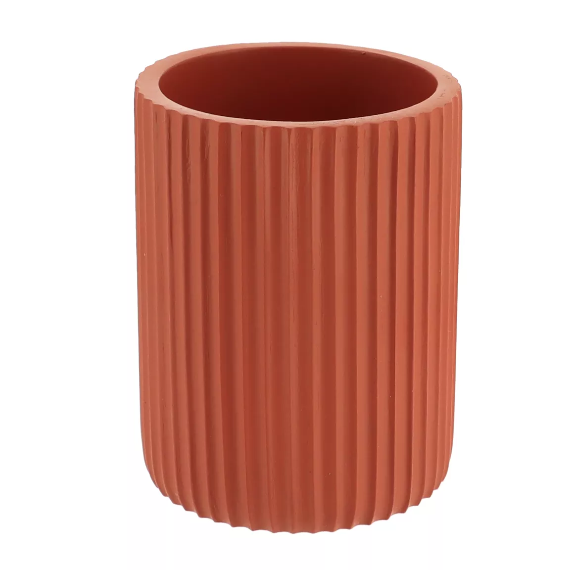 Set d'accessoires salle de bain résine Strié Terracotta
