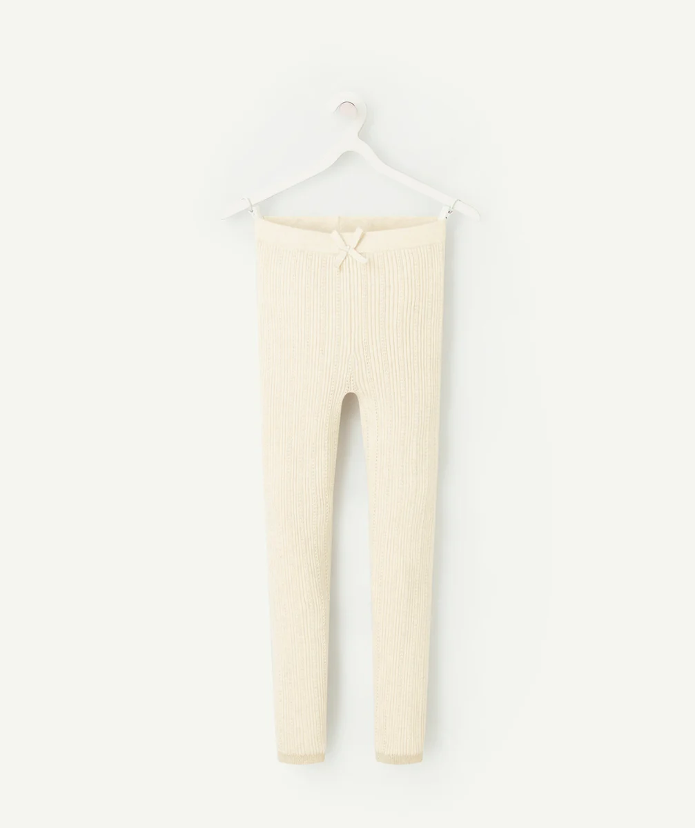 LEGGING FILLE EN COTON BIOLOGIQUE ÉCRU
