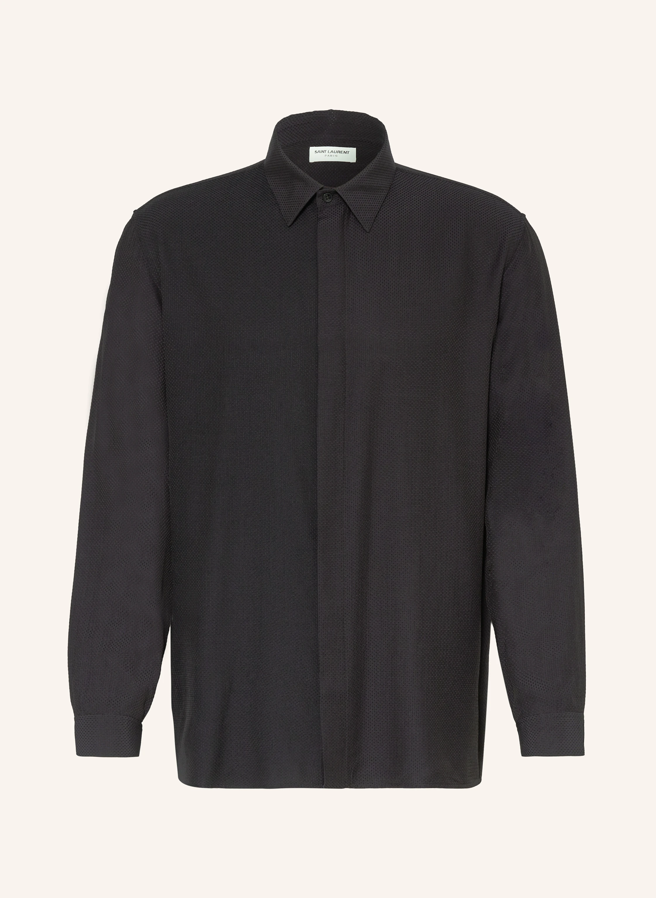 SAINT LAURENT Piqué-Hemd Comfort Fit mit Seide