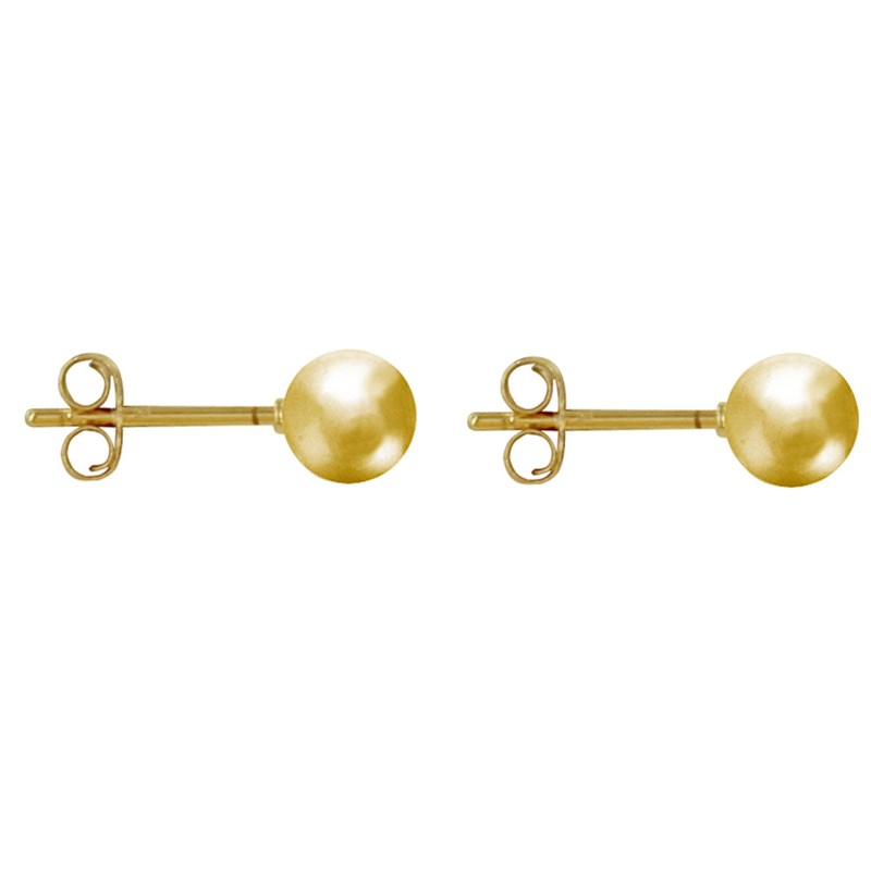 Boucles d'Oreilles Clou Plaqué Or Perles 6mm