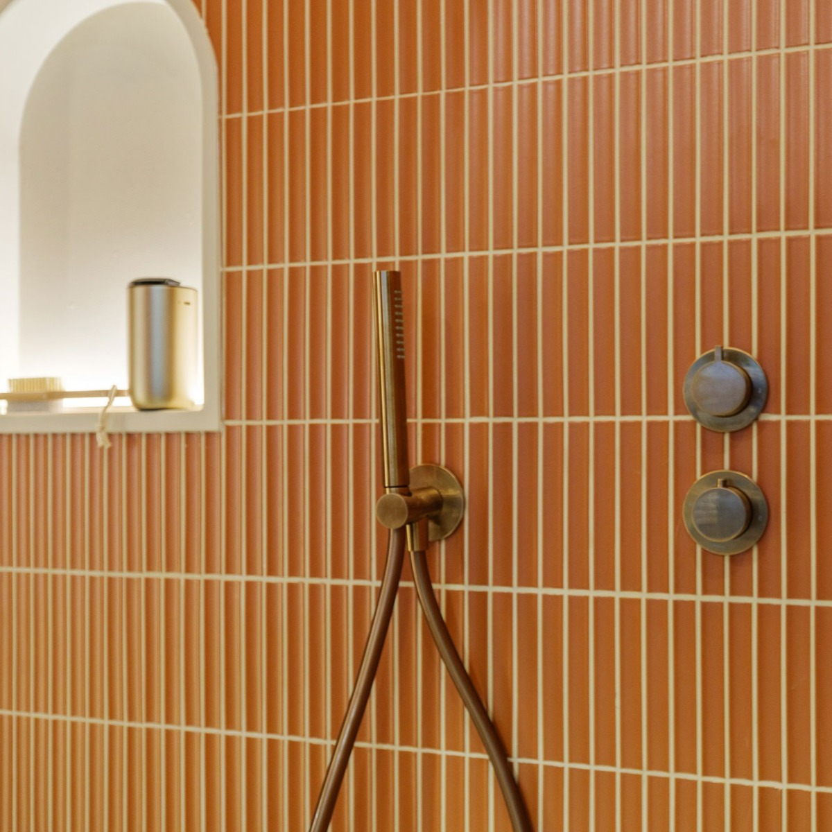 The Mosaic Factory Sevilla smalle vinger 2cm mozaïek tegels 30x30 terracotta