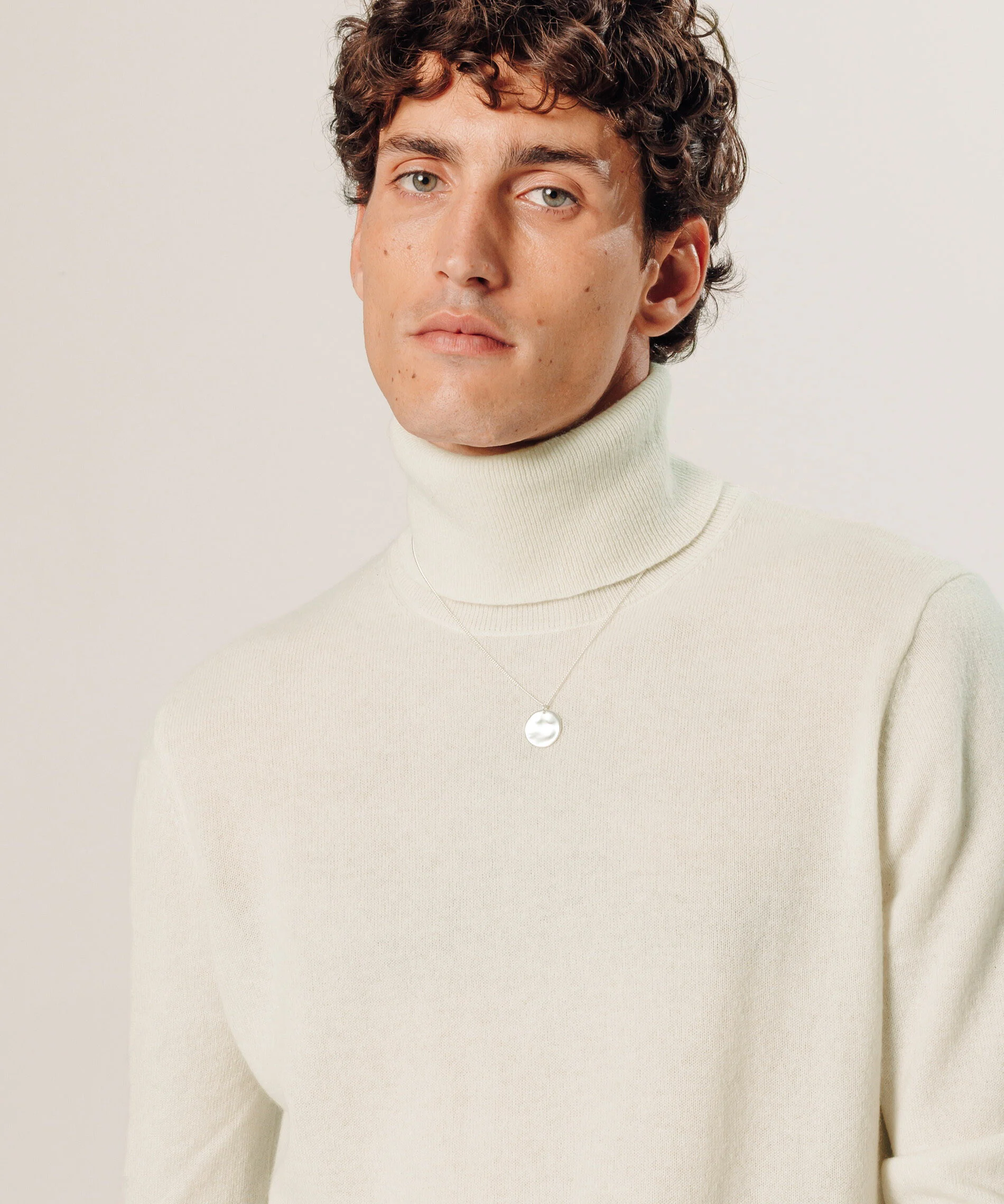 Pull col roulé en cachemire | Beige
