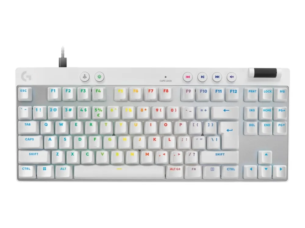 Logitech G PRO X RAPID - Tastatur - TKL - bagbelyst - USB - QWERTY - US International - tastkontakt: Linear - hvid