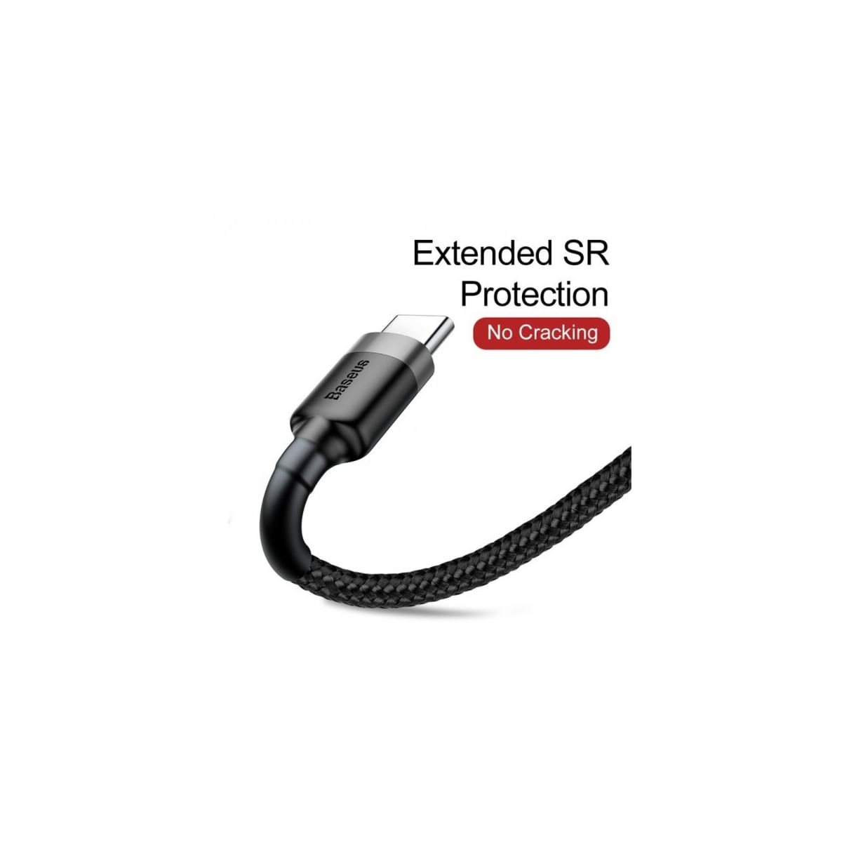 Baseus Kabel Cafule Cable USB-A/USB-C 3m Grå Svart
