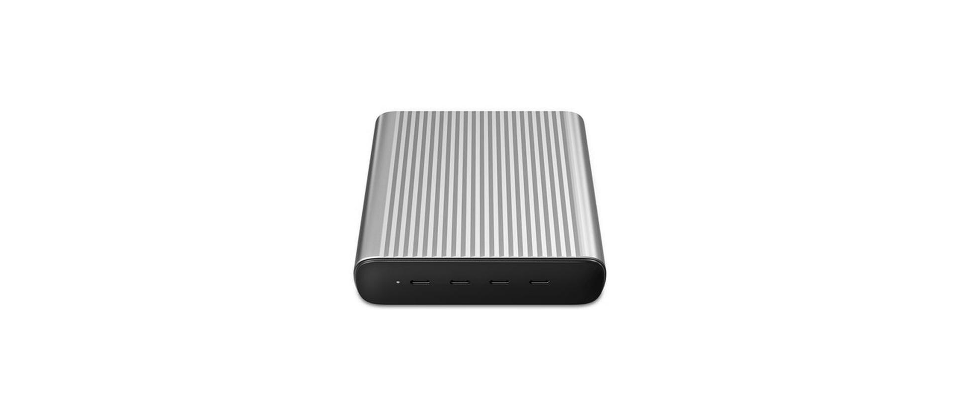 HyperJuice GaN 245 W Desktop-Ladegerät<br>Schnellladefähige Ladestation mit vier Ladeanschlüssen und GaN-Ladetechnologie