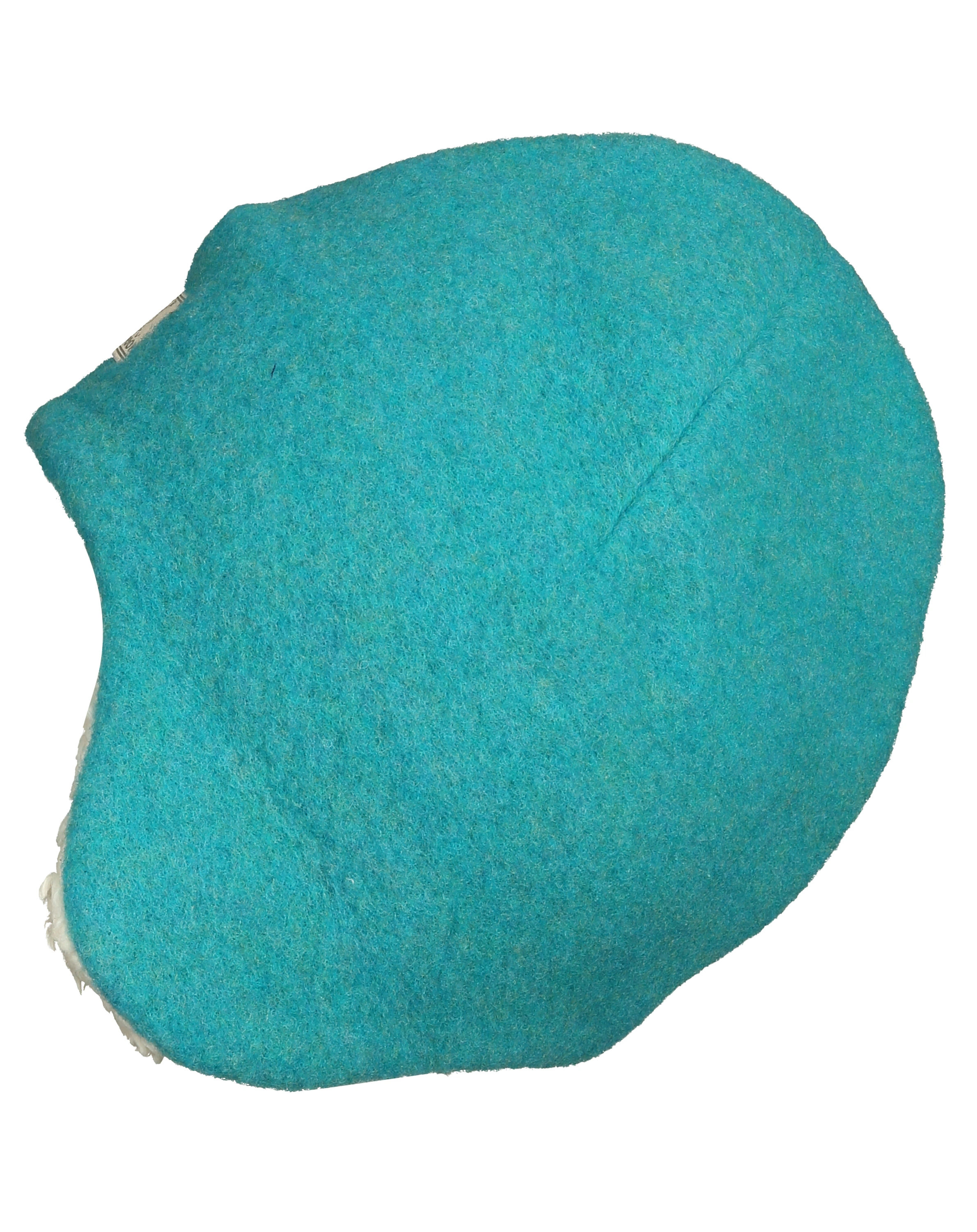 Woll-Mütze JONAS FLEECE mit Plüschfutter in türkis/natur