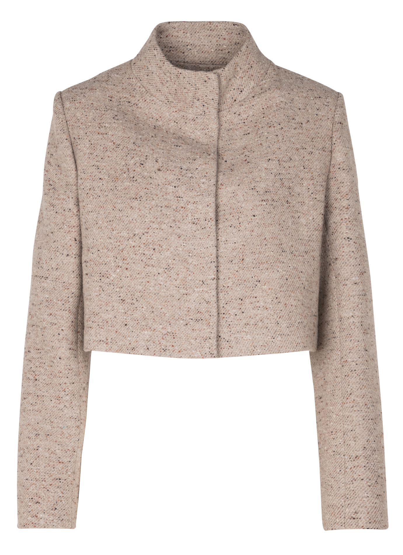 Veste droite col montant| Beige