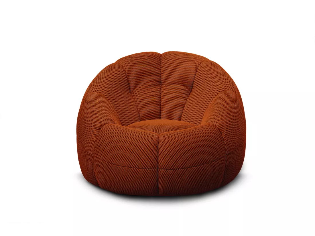 Fauteuil tissu rouge brique - FIGO