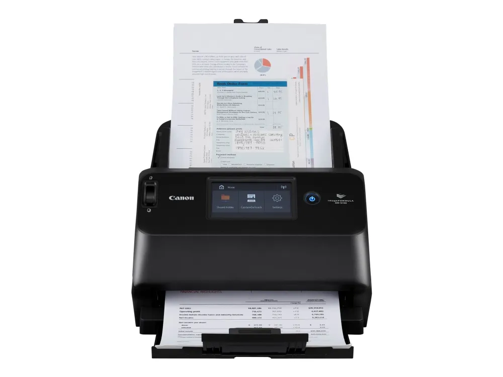 Canon imageFORMULA DR-S150 - Dokumentscanner - CMOS / CIS - Duplex - 216 x 3000 mm - 600 dpi x 600 dpi - op til 45 ppm (mono) / op til 45 ppm (farve) - ADF (60 ark) - op til 4000 scanninger pr. dag - USB 2.0, Gigabit LAN, Wi-Fi(n), USB 3.2 Gen 1x1