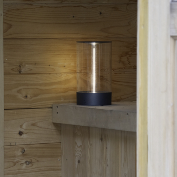 KonstSmide tafellamp Edison 1,2W oplaadbare LED verlichting antraciet laag model