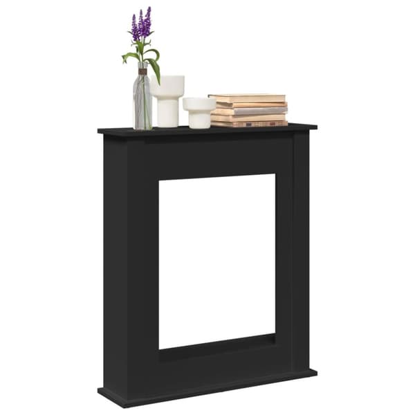 vidaXL Peisramme svart 75x20x87,5 cm konstruert tre