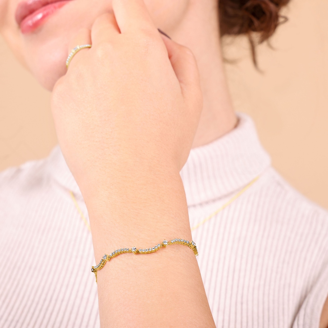 1.75 Karat Diamantarmband 750/18 K Gelbgold