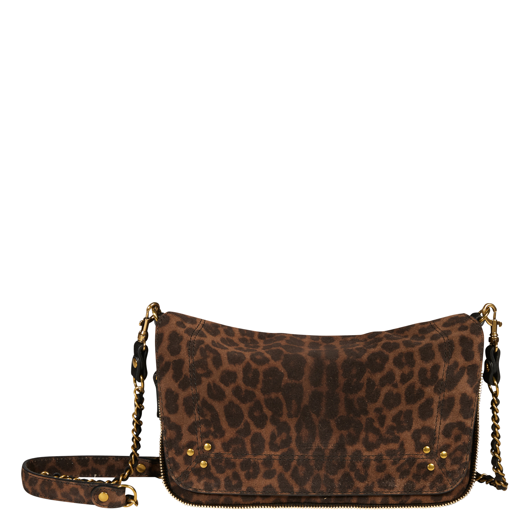 BOBI S - Sac bandoulière imprimé en cuir velours| Marron