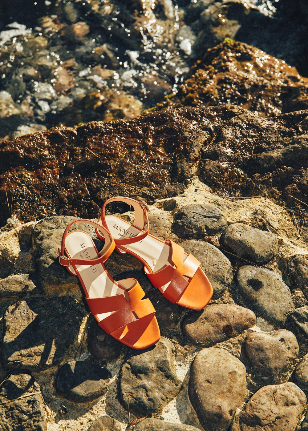 SANDALE SLOUGH CUIR ORANGE