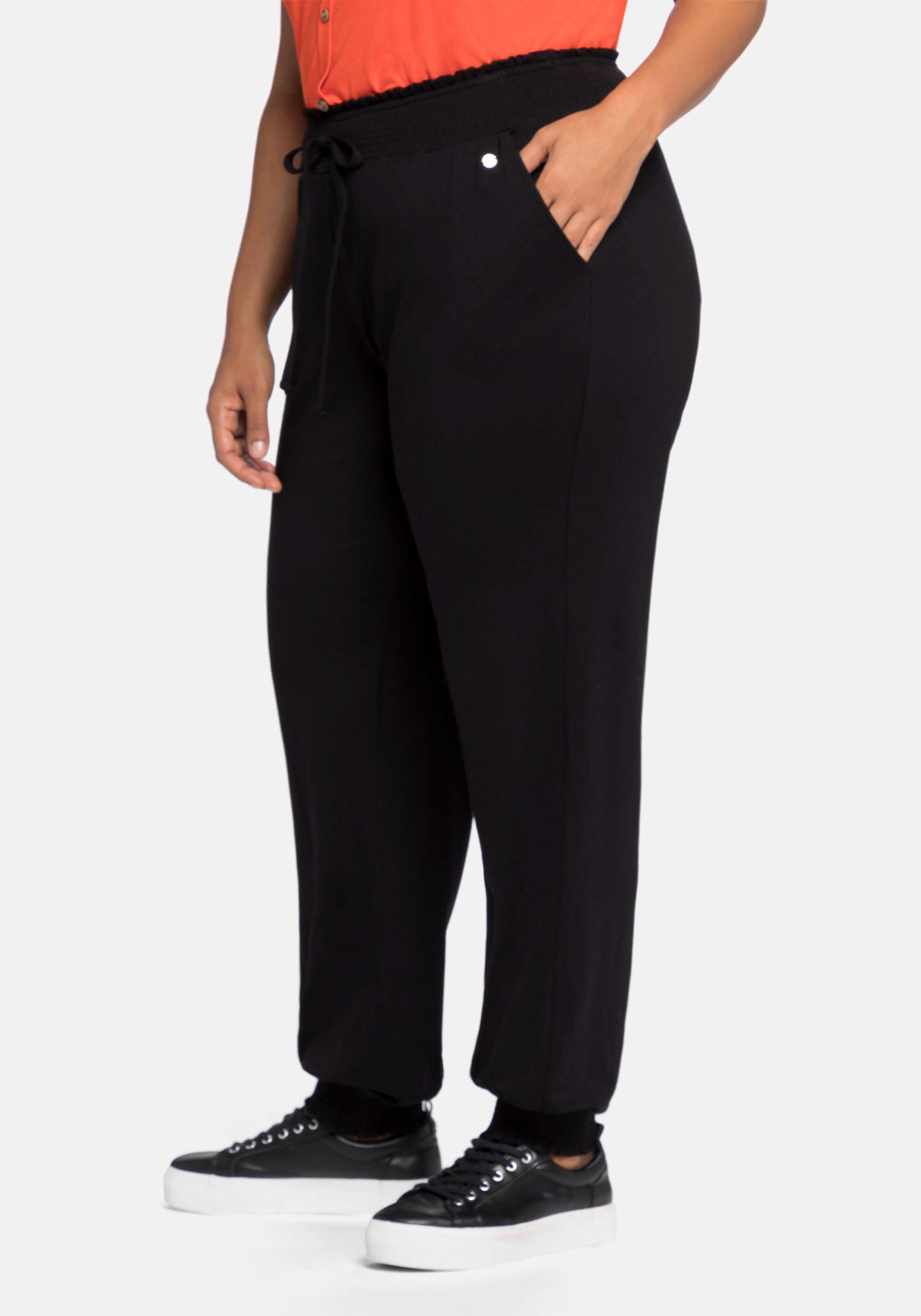 Jerseyhose im Joggpants-Stil, mit gesmoktem Bund