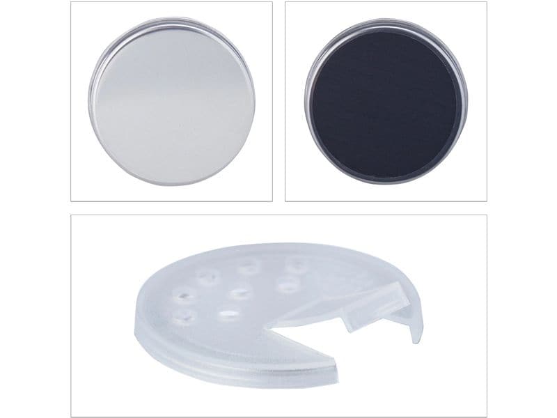 relaxdays Gewürzstreuer 24 Stück, Silber/Transparent Gewürzdosen Set für Gewürzregal und Schublade