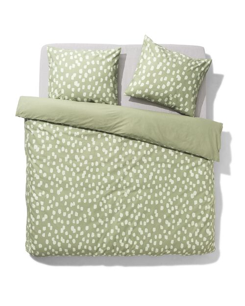 housse de couette en coton doux 240x200/220 pois vert