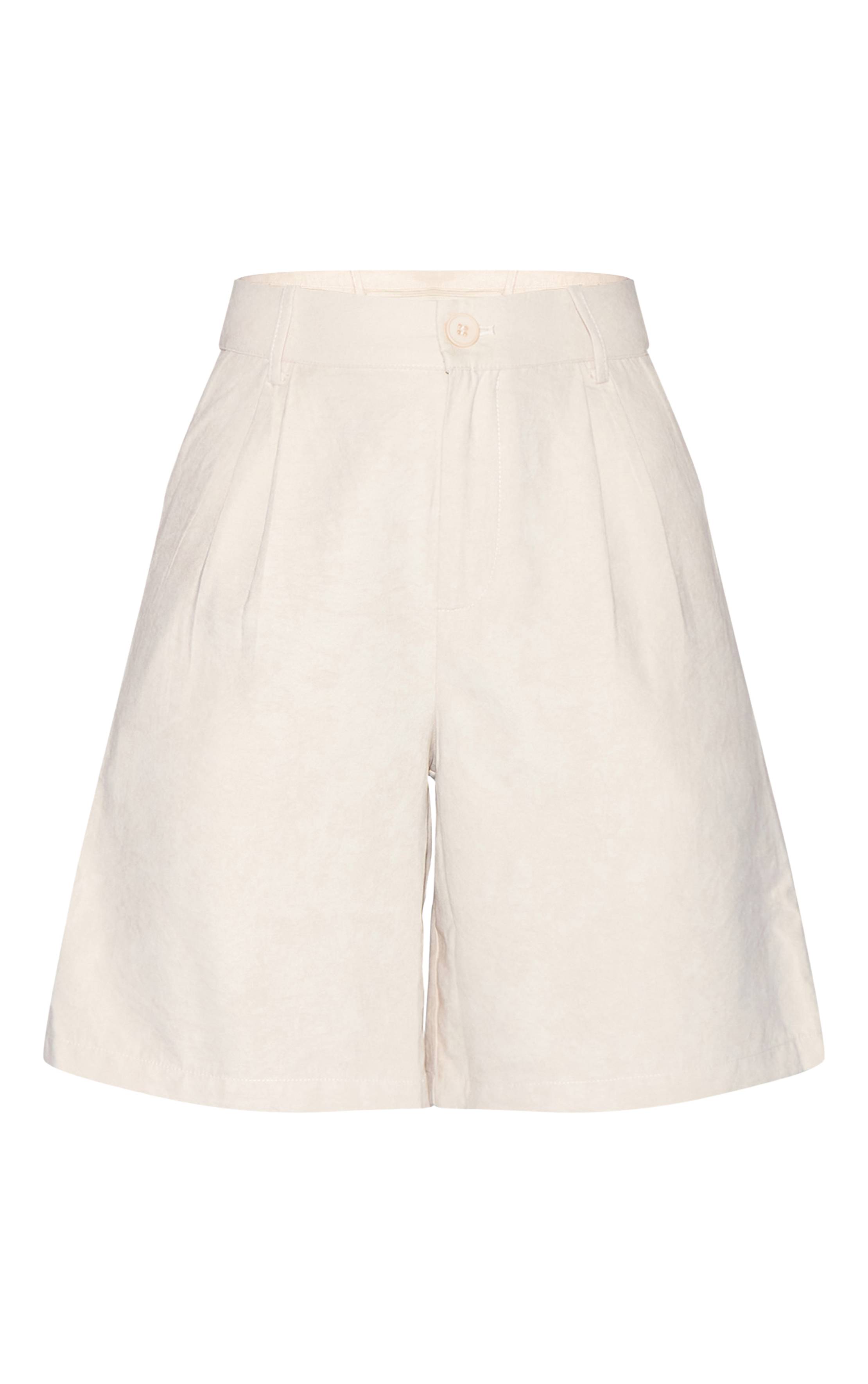 Gris Pierre Short Long En Tissu Peau De Pêche