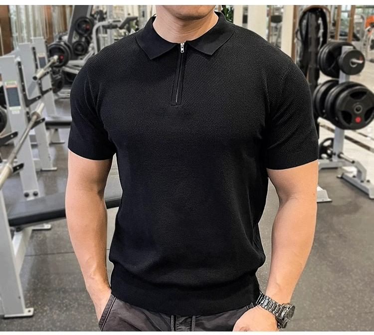 GRAYCIOUS - Poloshirt met korte mouwen en halve rits