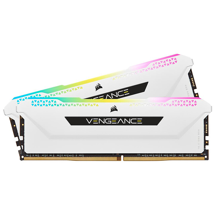 Corsair Vengeance RGB Pro SL Blanche - 2 x 8 Go (16 Go) - DDR4 3200 MHz - CL16