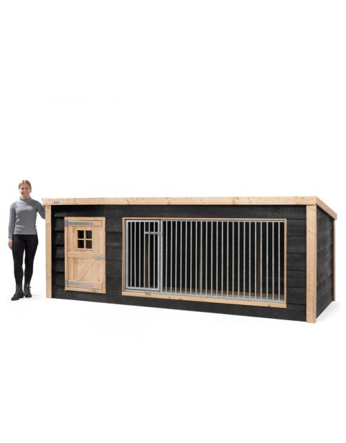 Voldux Hondenkennel Reno Xl - Hondenhok - 342x130x132 cm Zwart