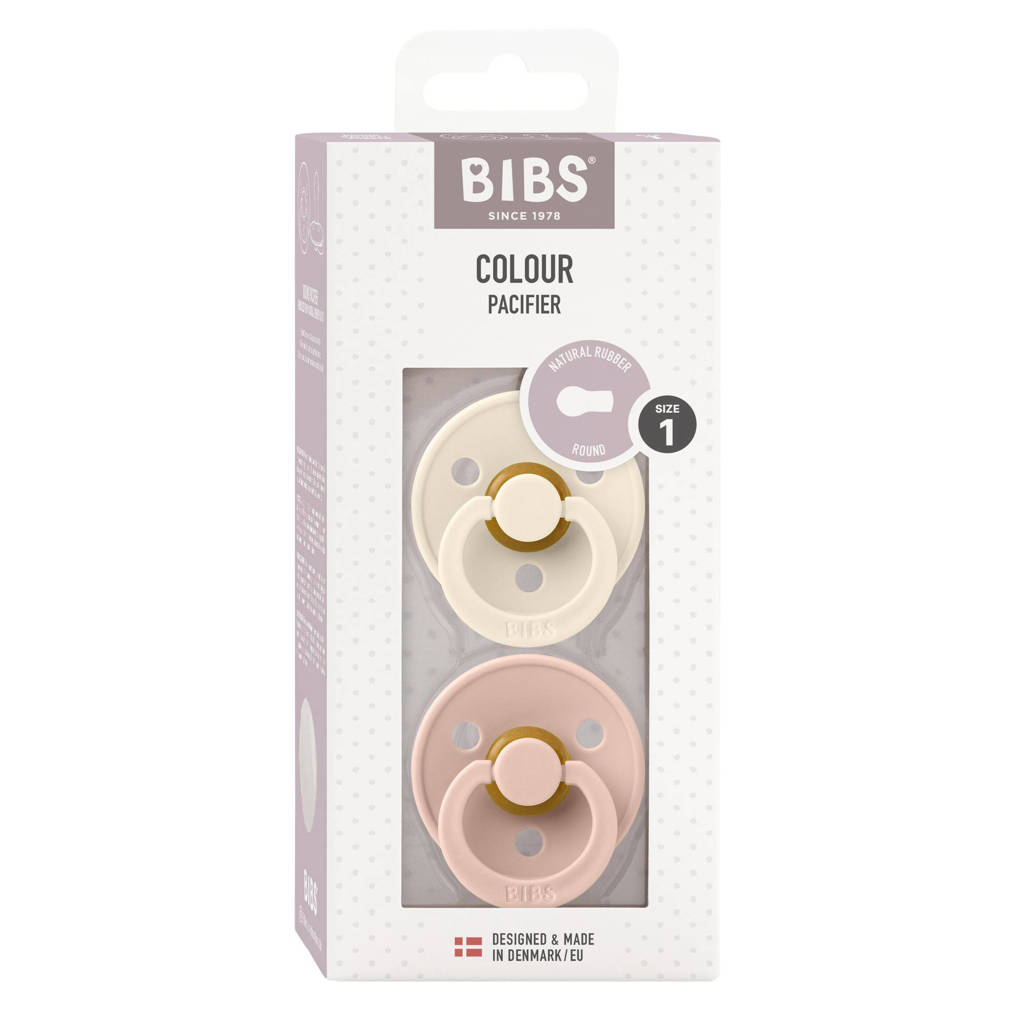 fopspeen - maat 1 - Ivory / Blush (2 stuks)