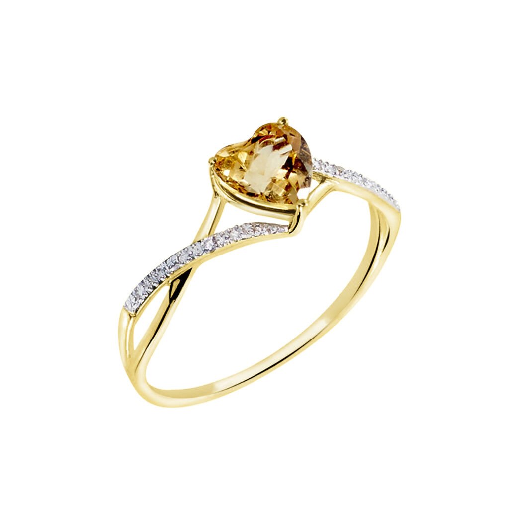 Bague Clothilde Or Jaune Citrine Et Oxyde