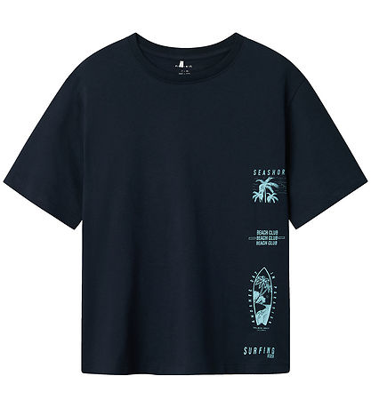 Name It T-Shirt - NkmHirlan - Dark Sapphire m. Print