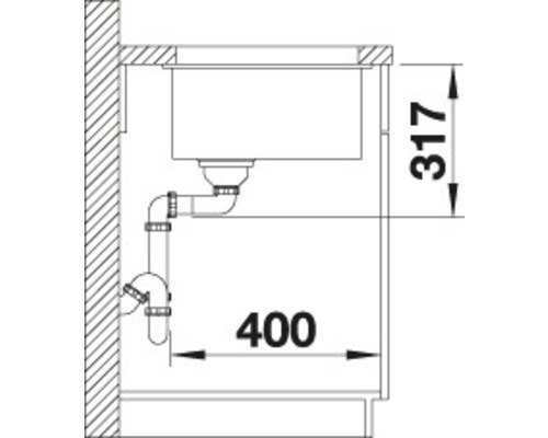 Blanco ETAGON 500-U spoelbak, 530 x 460 mm, wit, 522231