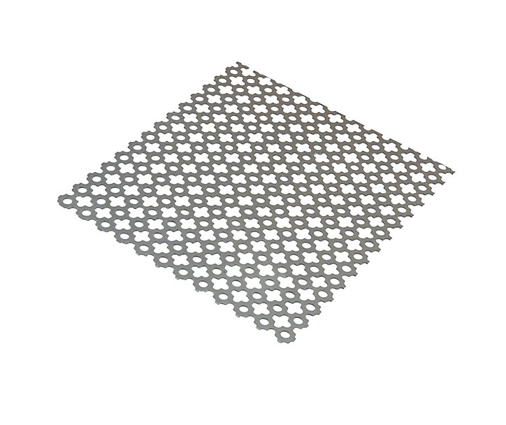 Tôle perforée trèfle acier brut Ep. 1 mm, 100 x 50 cm