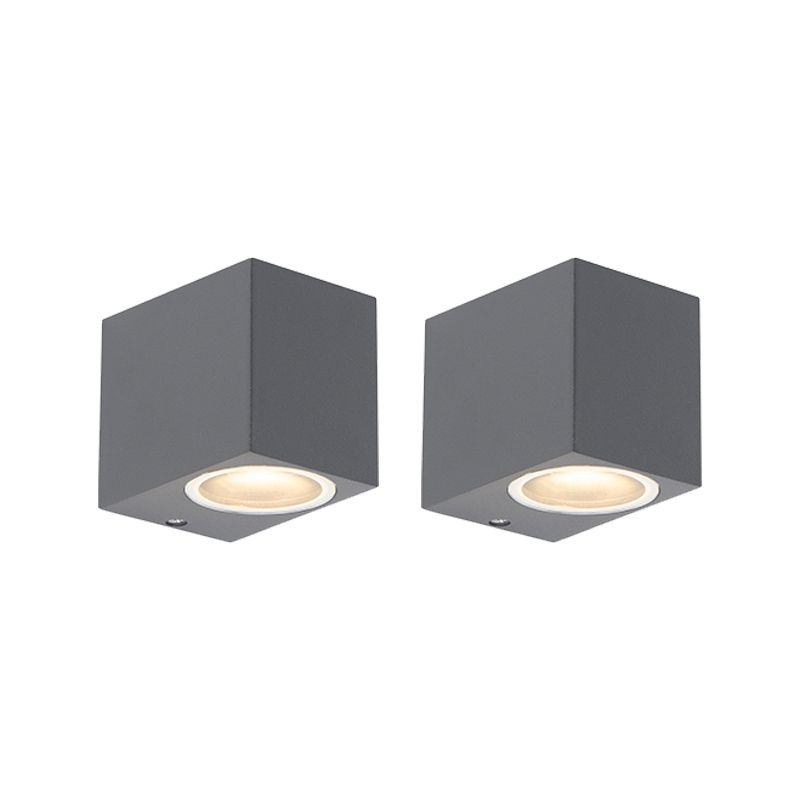 Set van 2 moderne wandlampen donkergrijs IP44 - Baleno