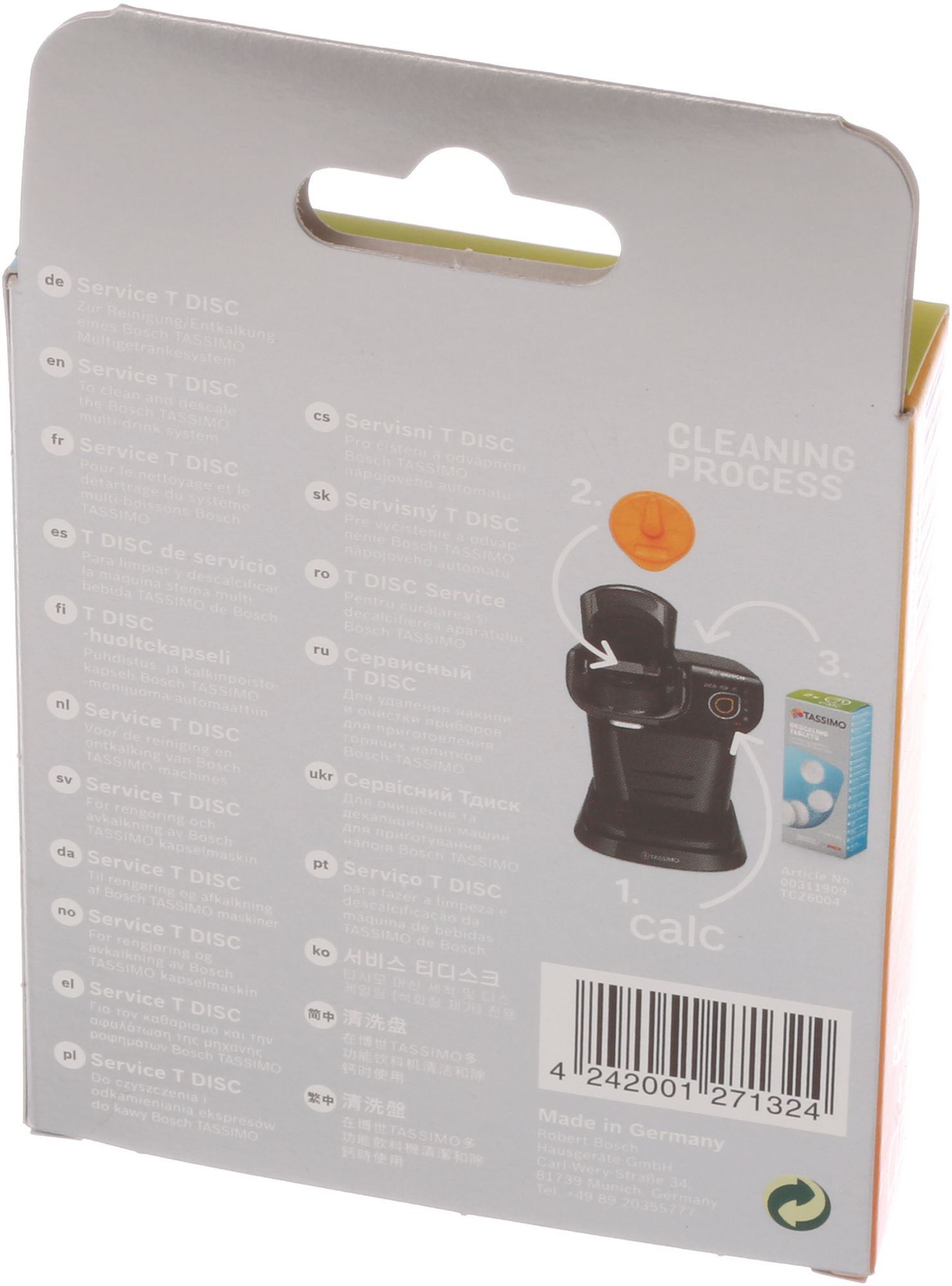 Serviço Disco Tassimo T-Disc laranja para TASSIMO 17001491