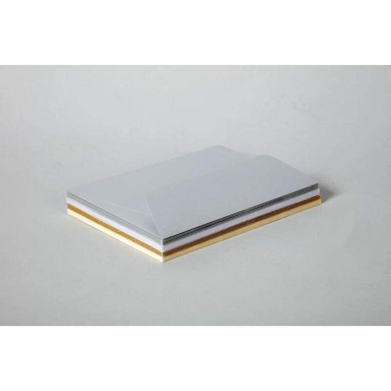 Coffret Pollen uni de 20 enveloppes 114x162mm + 20 cartes 110x155mm - Assortiment Chic - Assortiment