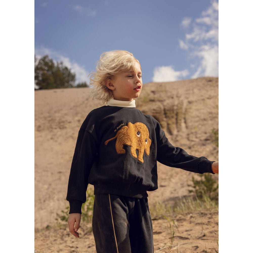 Køb Mini Rodini Black Mammoth Chenille Sweatshirt