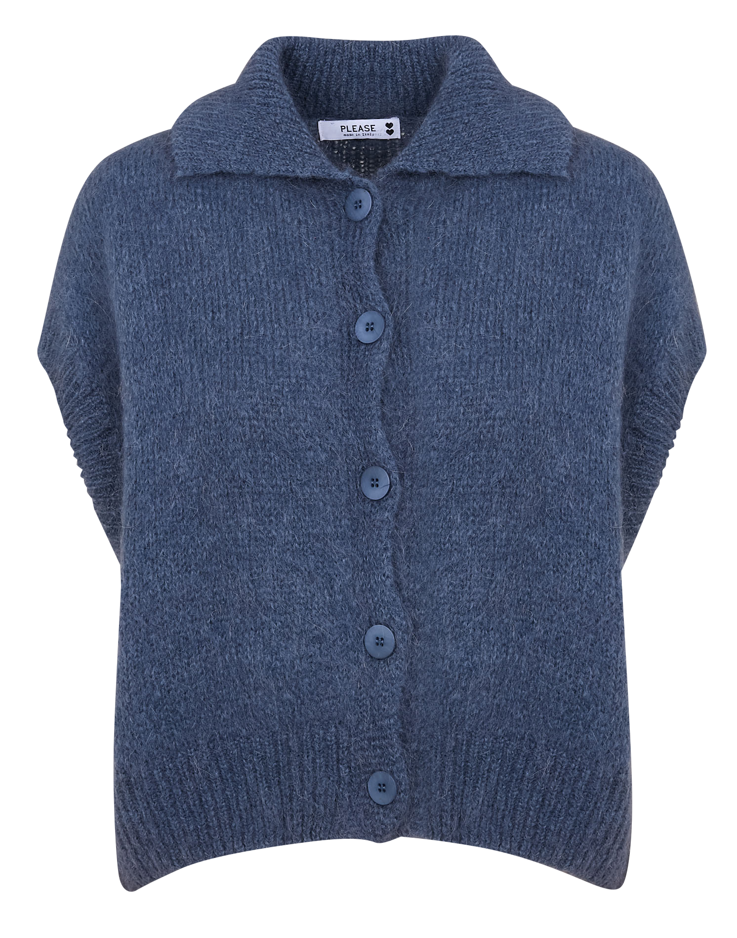 Gilet col classique ample | Bleu
