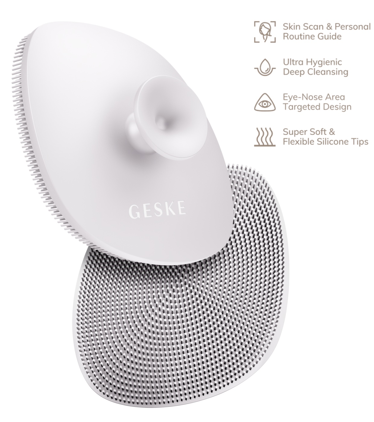 GESKE - escova de limpeza facial 4 em 1 - Branca