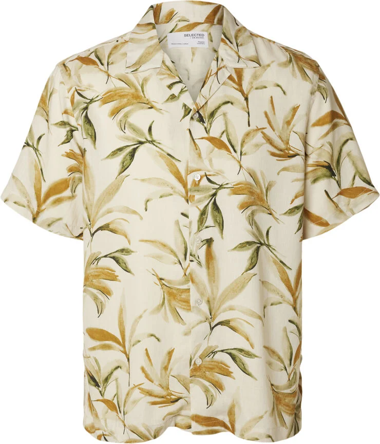 Selected Homme SLHREG-NOA AOP SHIRT SS RESORT Sort