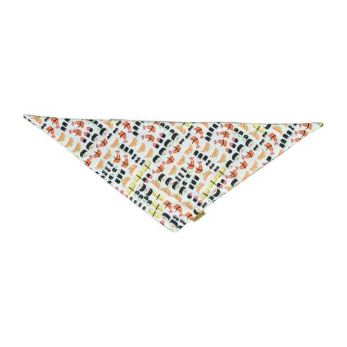 Bandana branca estilo sushi para cães
