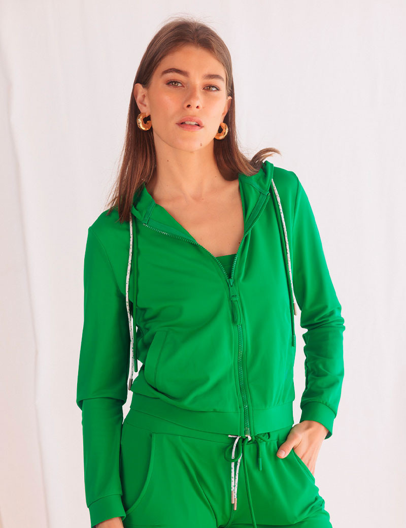 HBT BASICS POP | KIMY HOOD VESTE VERTE