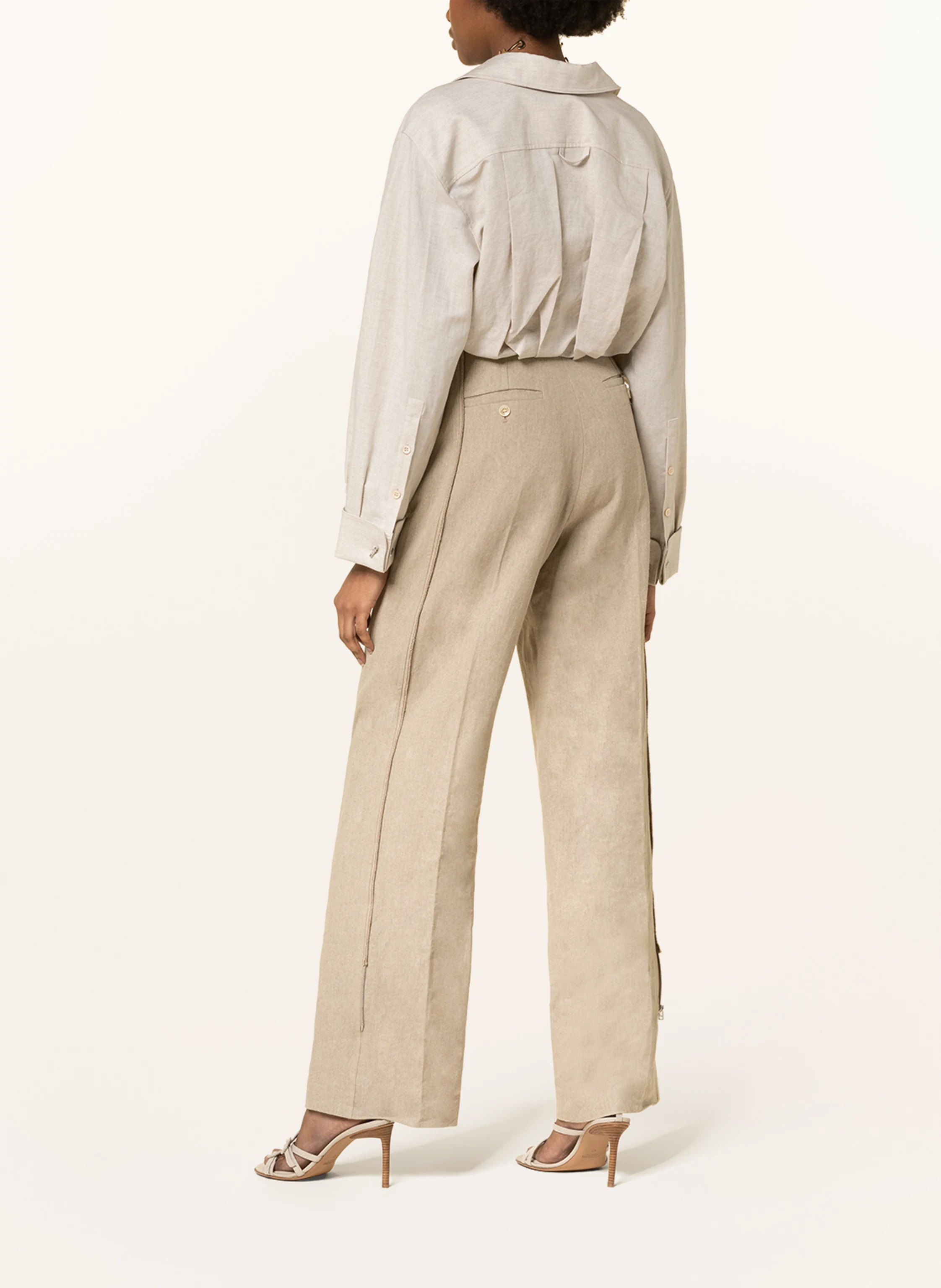 JACQUEMUS Cropped-Blusenshirt LA CHEMISE MACHOU mit Leinen