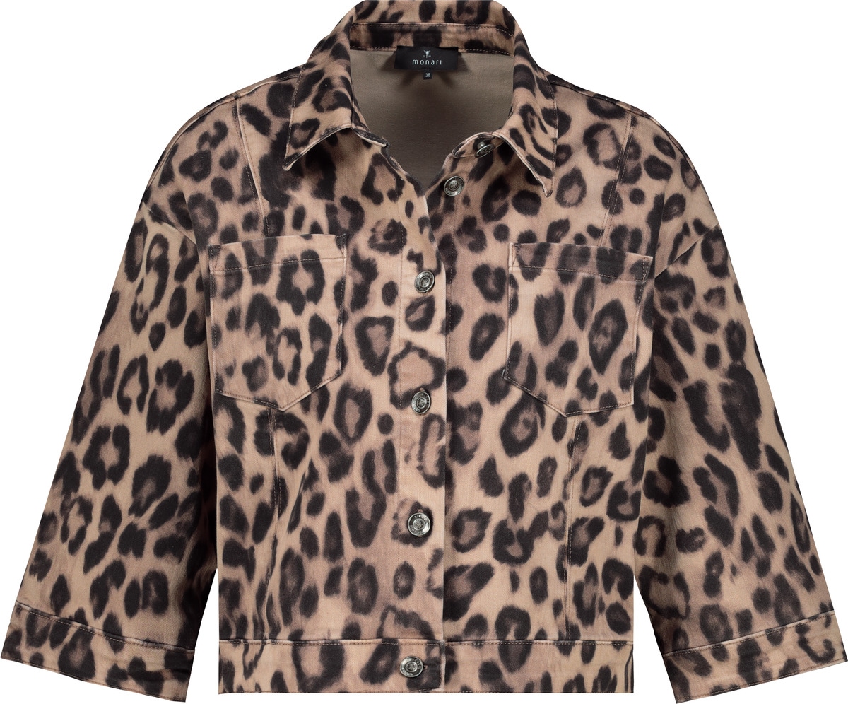 Monari Kurzjacke »Jacke Leodruck allover« ohne Kapuze Mit Rundhalsausschnitt