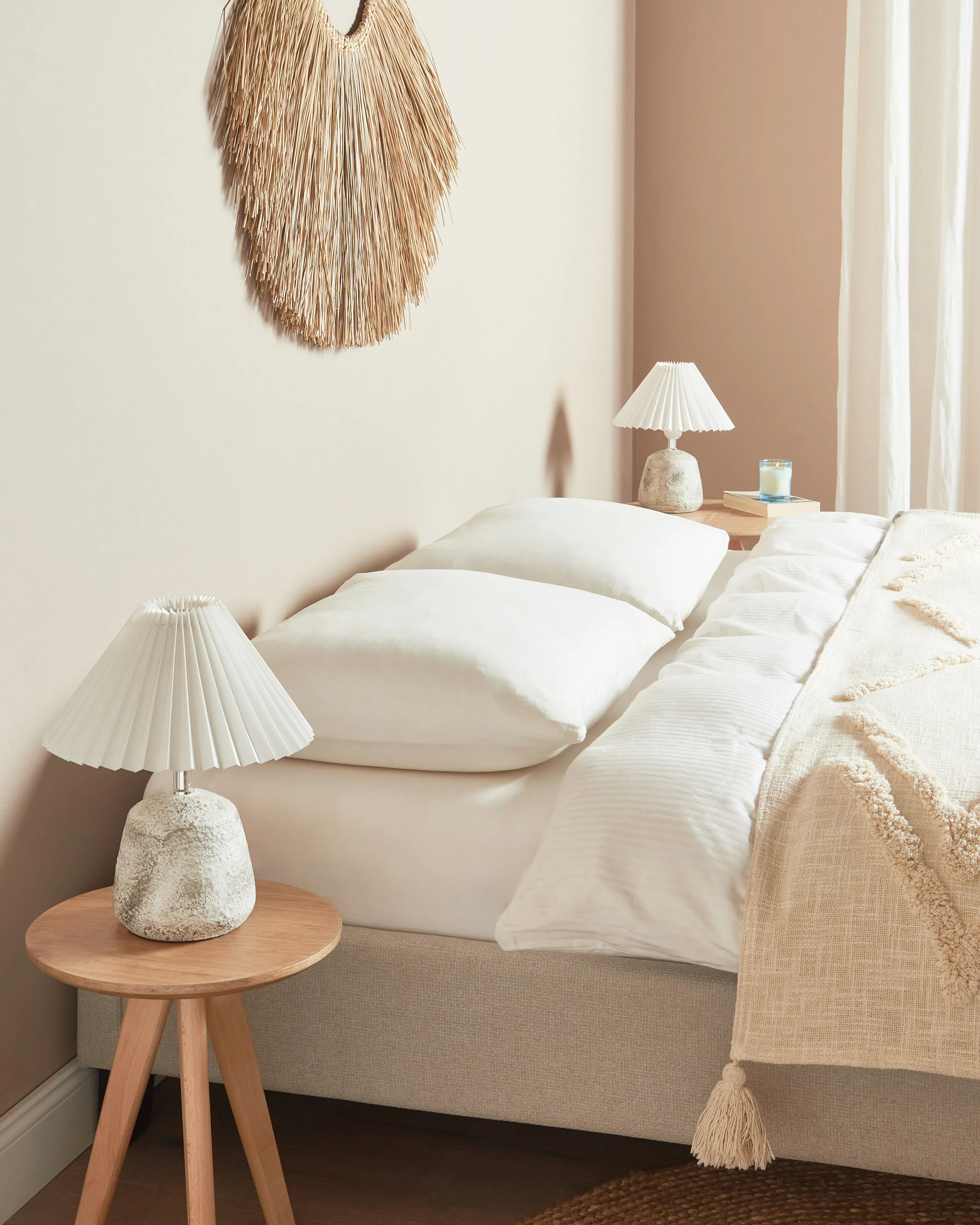 Set van 2 tafellampen ZEYI Keramiek Wit