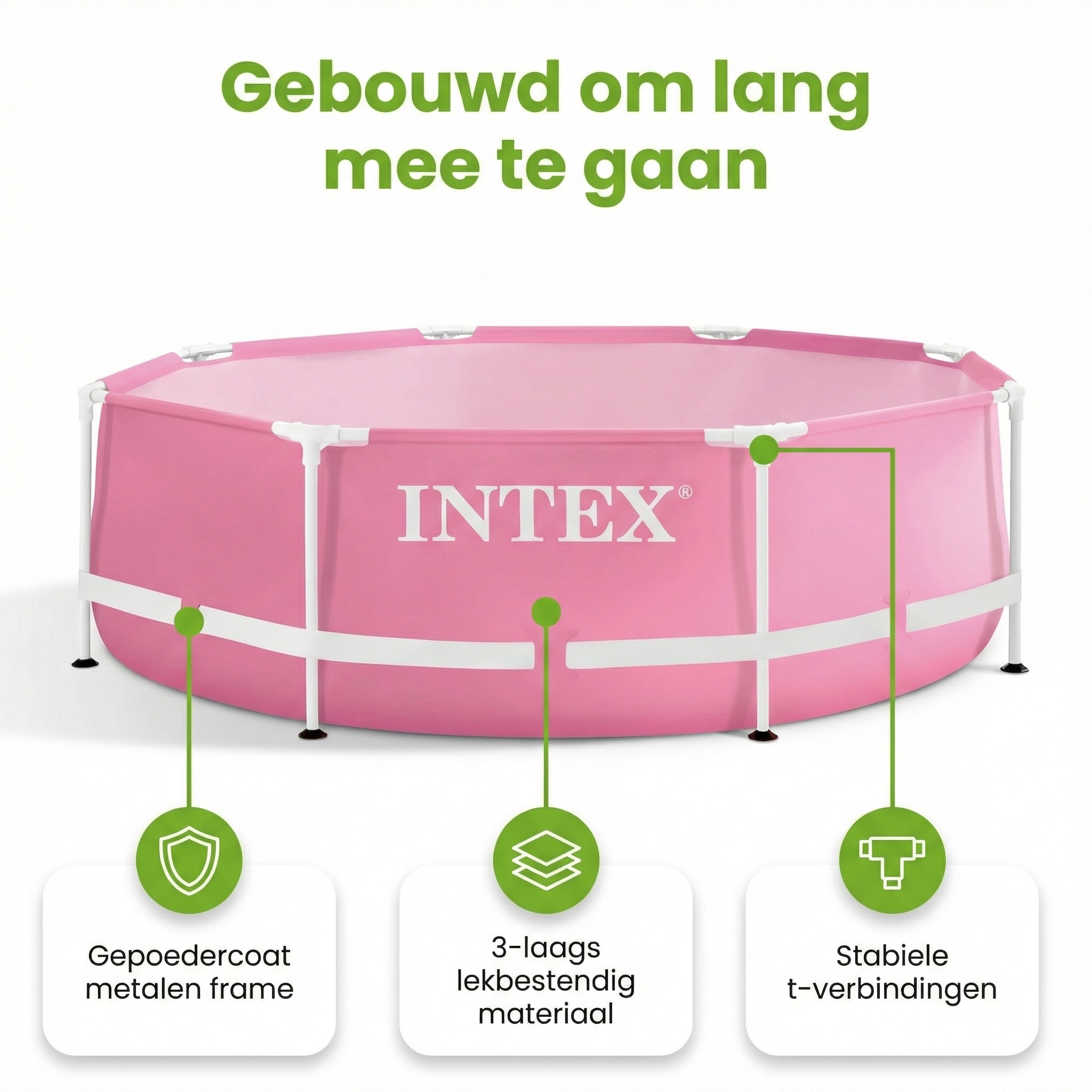 Intex Metal Frame 244x76cm Zwembad - Pink