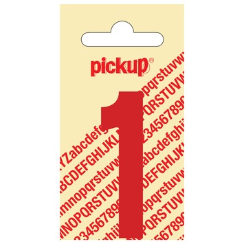 Pickup plakcijfer 1 rood 60 mm