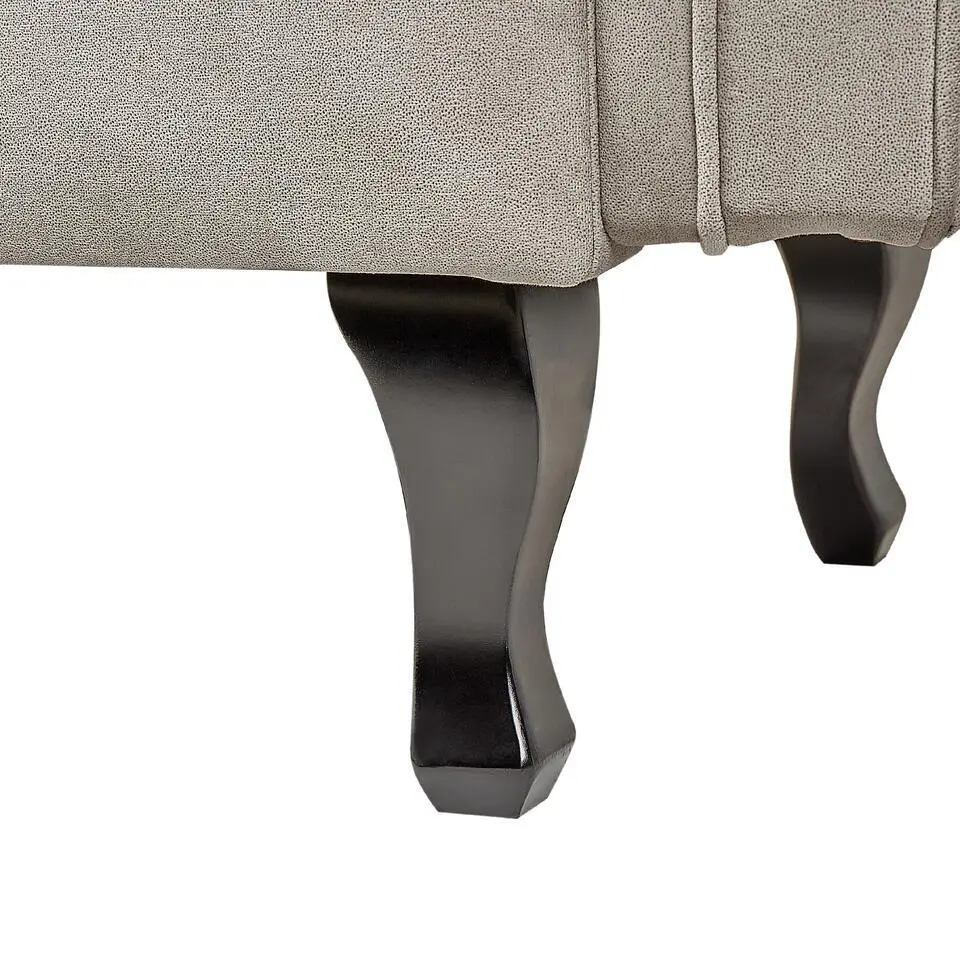 LATTES II - Chaise longue - Taupe - Rechterzijde - Fluweel