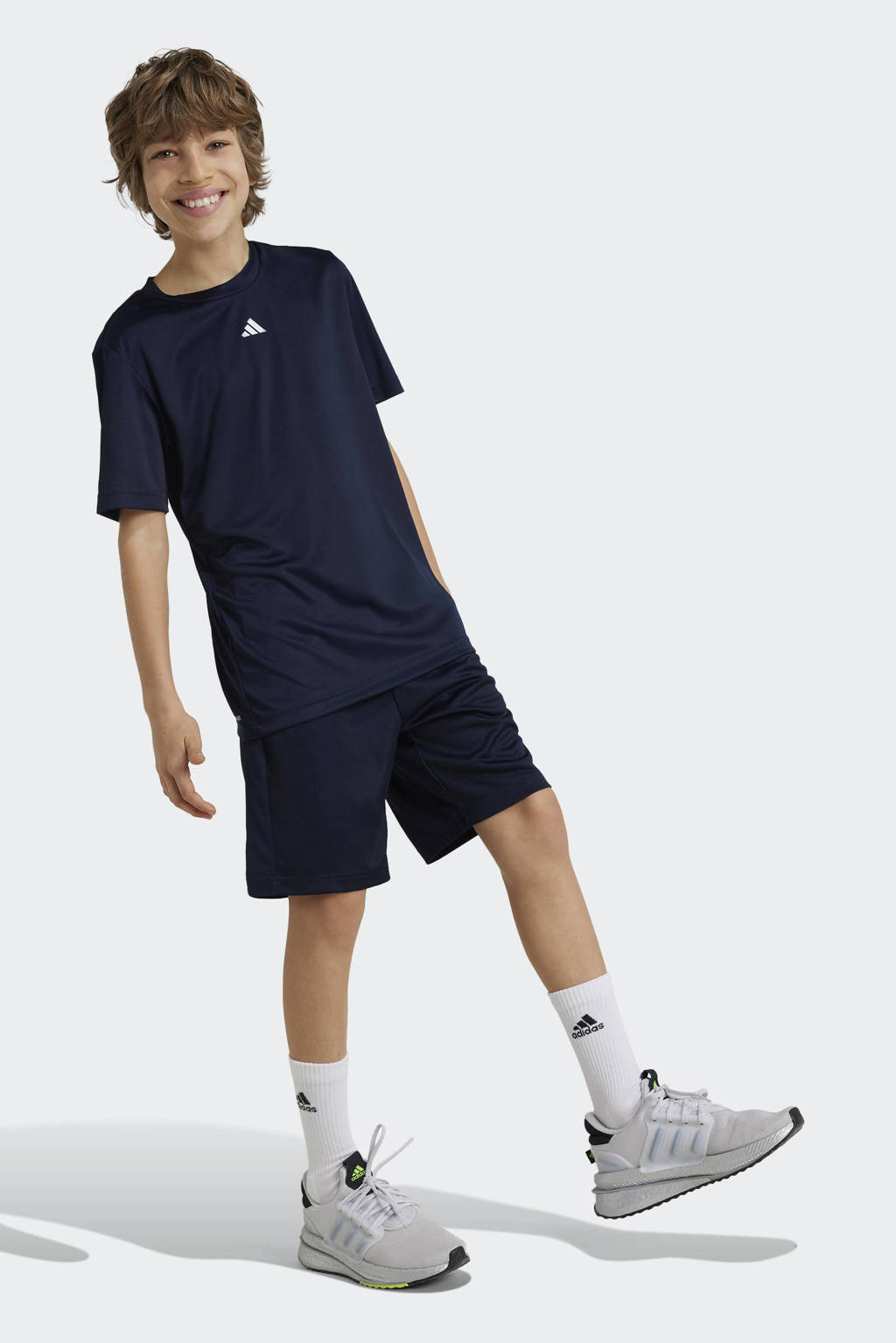 adidas junior voetbalshirt training donkerblauw/wit