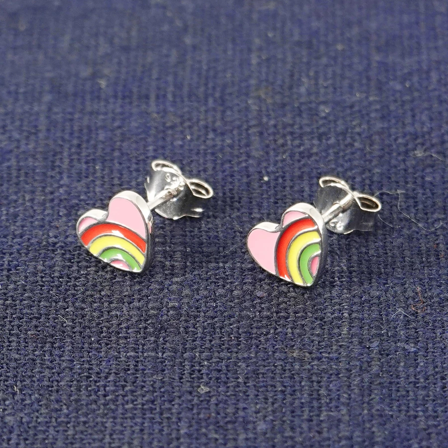 trendor Kinder-Ohrringe Silber 925 Herz Ohrstecker silver