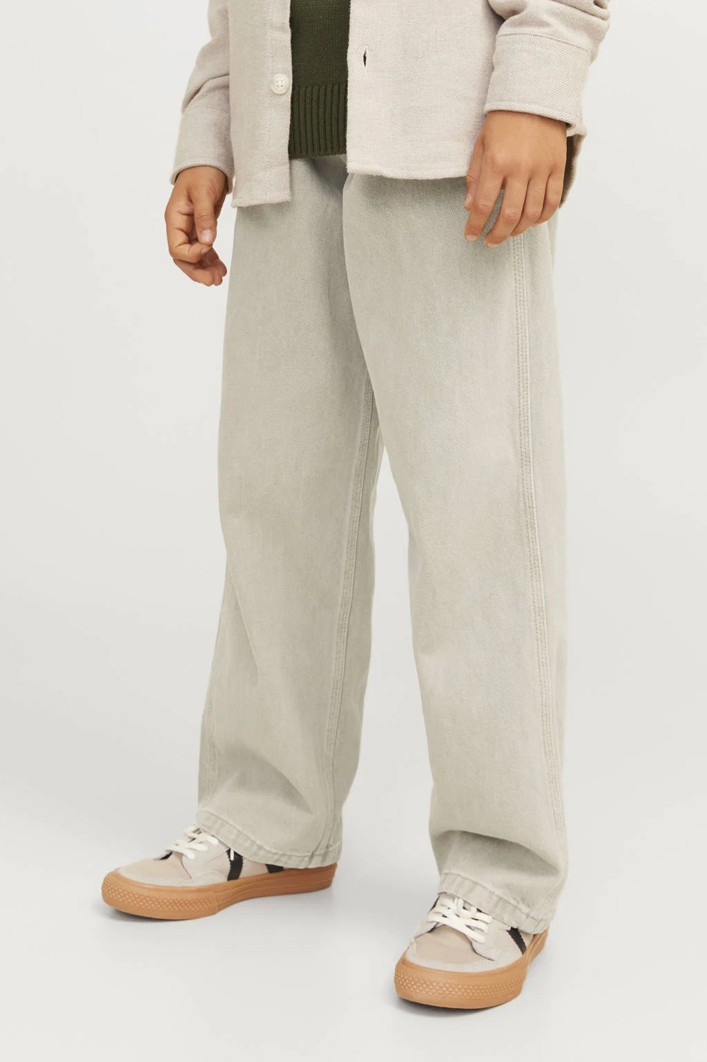 JACK & JONES loose fit jeans JJIALEX JJCARPENTER beige