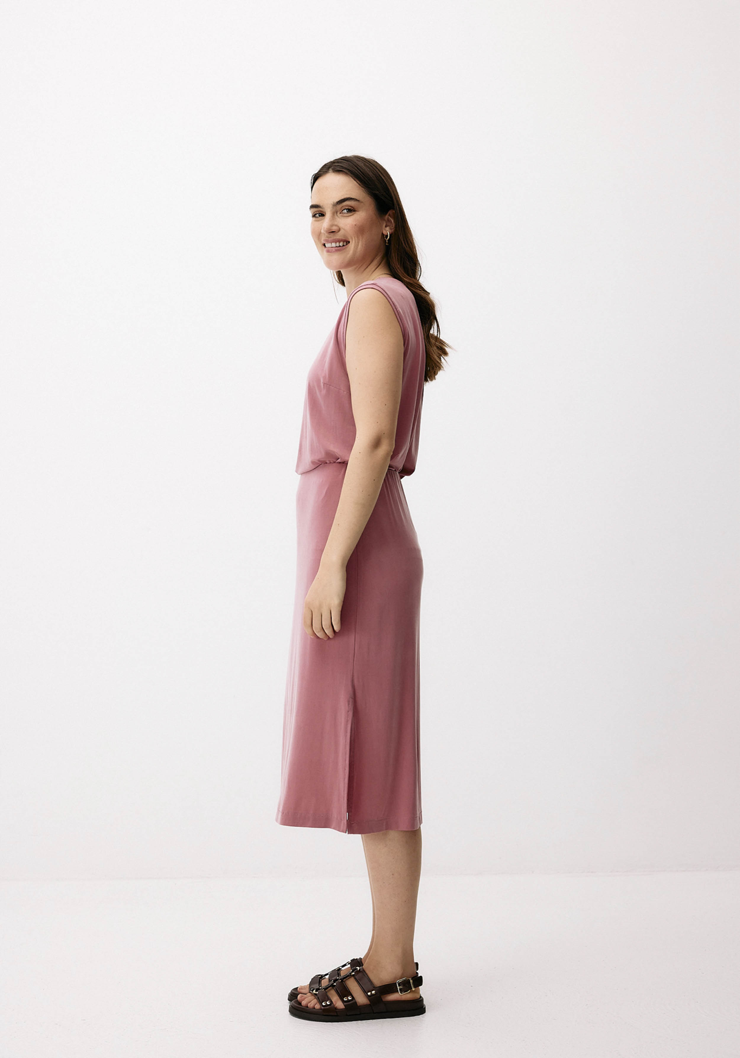Moya Kala Rock Cupro Midi Skirt Blush Rose